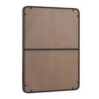 Rectangular Metal Framed Wall Mirror with Modern Design - Black