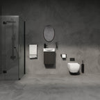 Modern Bathroom Vanity with Ceramic Basin and Storage Cabinet - Light Brown, Black, or White