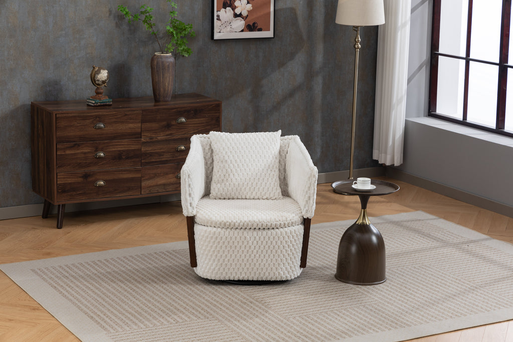 Mid Century Modern Accent Chair with Swivel Function - Corduroy