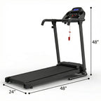 2.5Hp Portable Treadmill with Handles, App Control & LED Display - Black
