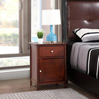 1 Drawer / 1 Door Nightstand with Durable Wood Construction - Multiple Colors