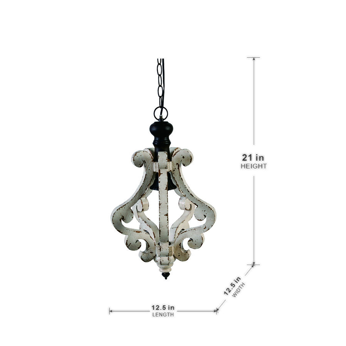 Farmhouse Chandeliar Distressed Pendant Chandelier - Antique Cream