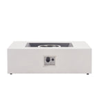 50,000 BTU Square MGO Fire Table with Propane Heating - White
