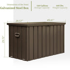 160 Gallon Outdoor Storage Deck Box with Waterproof Design - Dark Brown