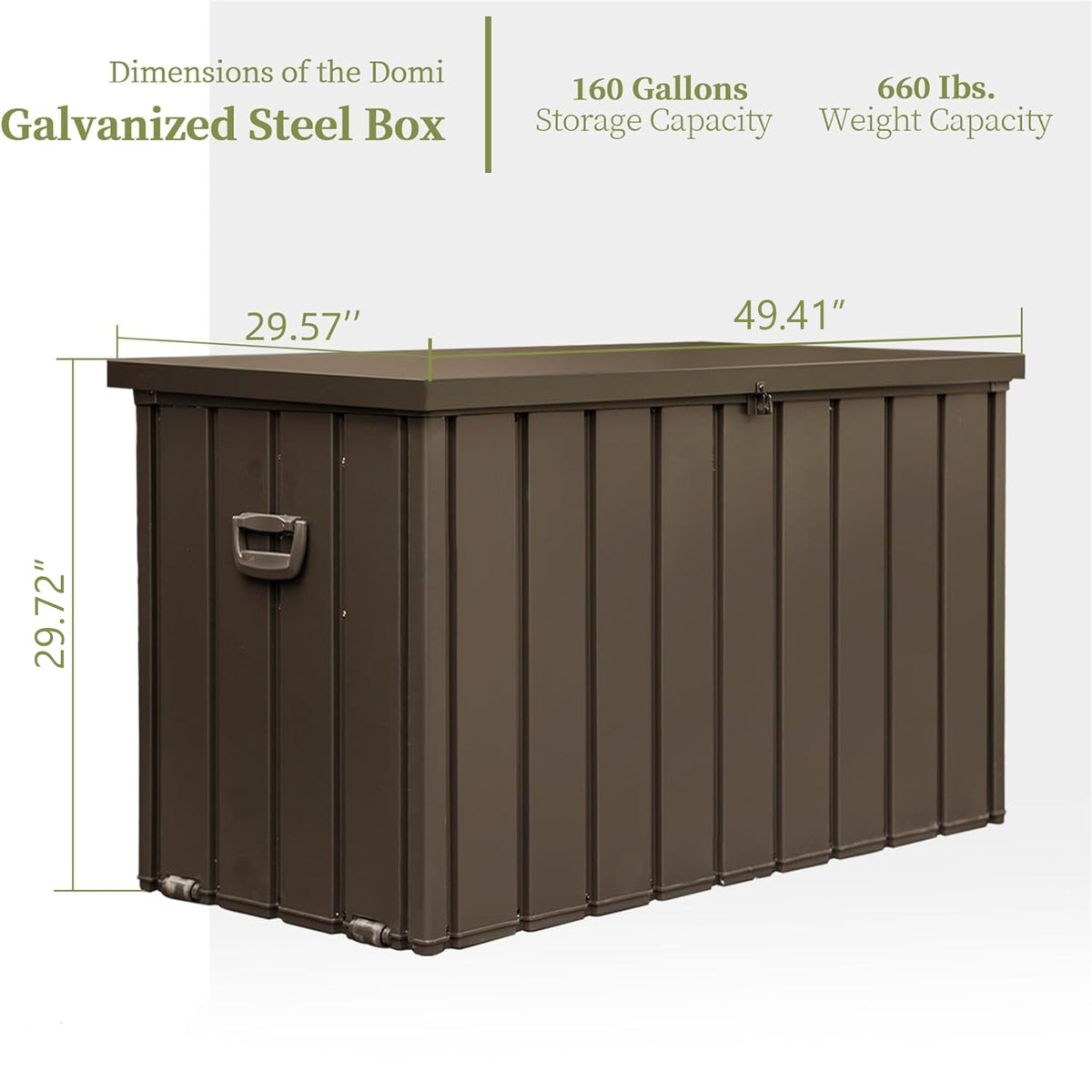 160 Gallon Outdoor Storage Deck Box with Waterproof Design - Dark Brown