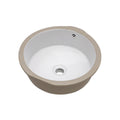 Ceramic Round Undermount Bathroom Sink with Overflow - White