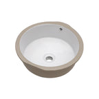 Ceramic Round Undermount Bathroom Sink with Overflow - White