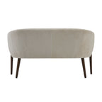 Corduroy Recessed Arm Loveseat with Channel Tufting - Beige & Walnut