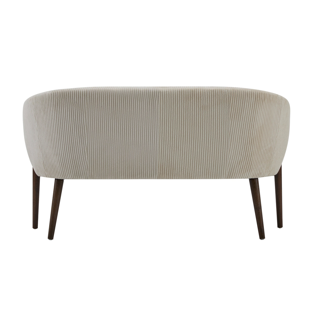 Corduroy Recessed Arm Loveseat with Channel Tufting - Beige & Walnut