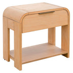 1 Drawer Waterfall Nightstand with Mid Century Design - Natural