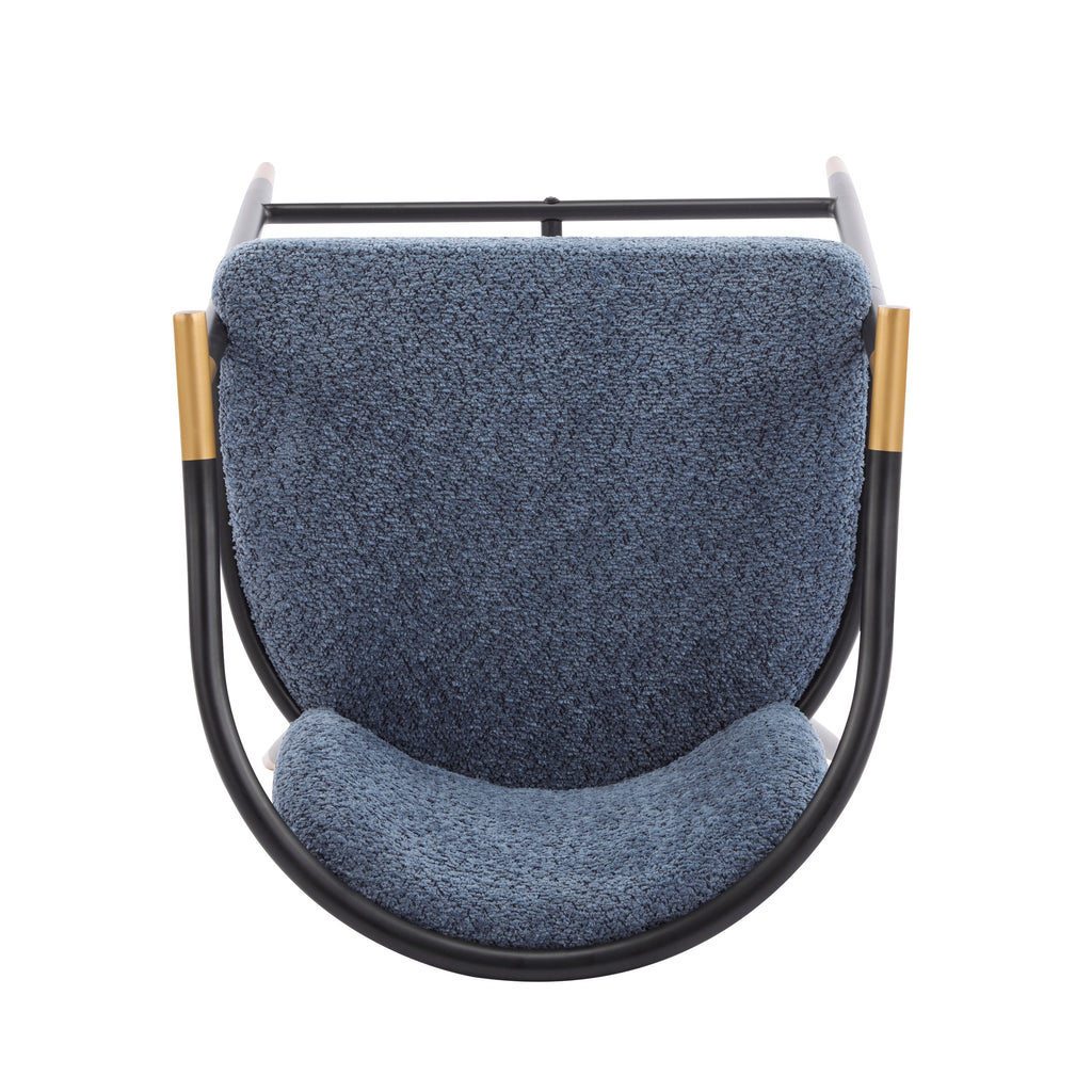 Upholstered Counter Stool Set of 2 with Metal Frame - Navy