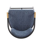 Upholstered Counter Stool Set of 2 with Metal Frame - Navy