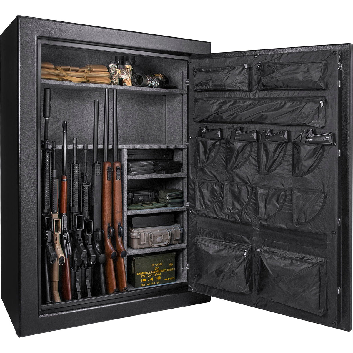 Tall Fireproof Protection Safe Vault with Solid Steel Construction - Black