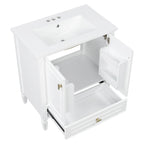 Freestanding Vanity with Drawer & Soft Close Doors - Green or White