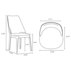 Kara Dining Chair Set of 2 with Solid Beech Wood Frame – Blue or Gray