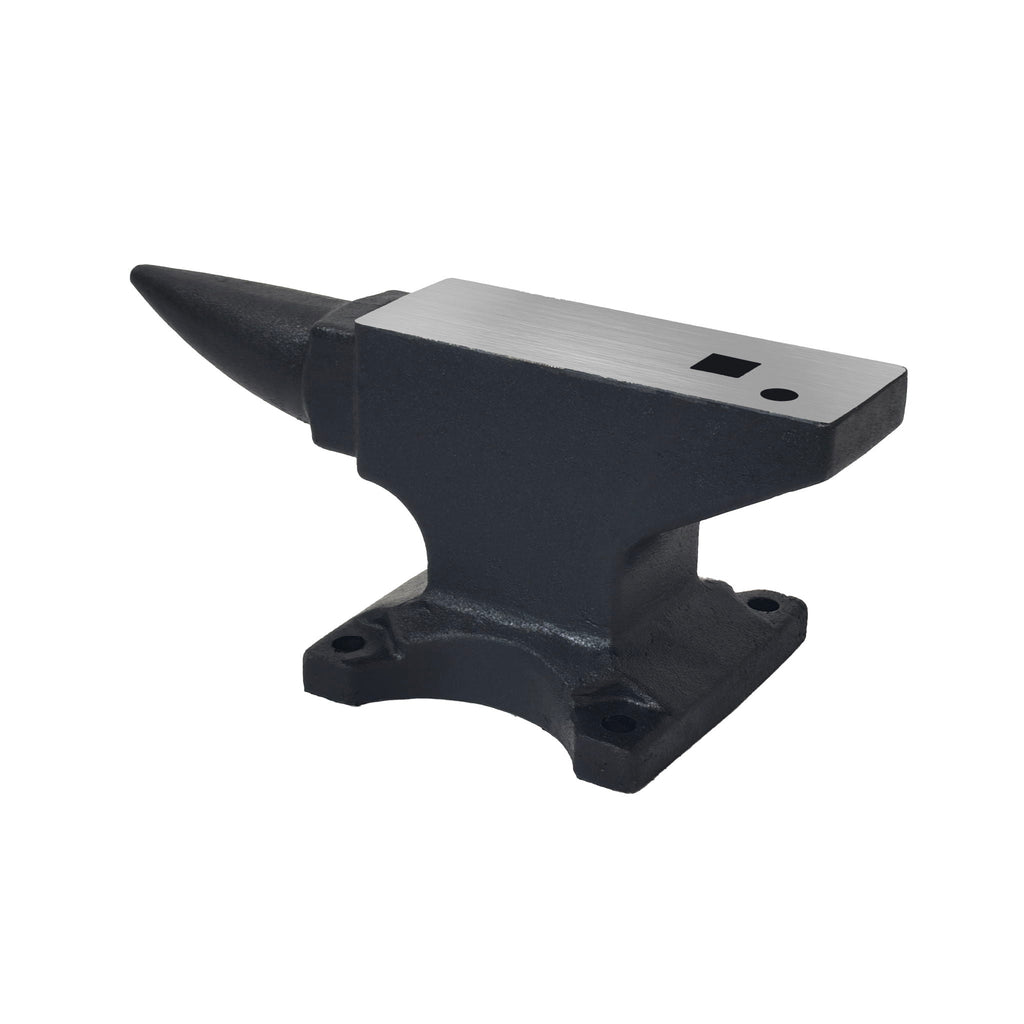 Cast Steel Single Horn Anvil with Polished Surface - Black