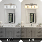 Modern 4-Light Bathroom Fixture with Nickel Finish