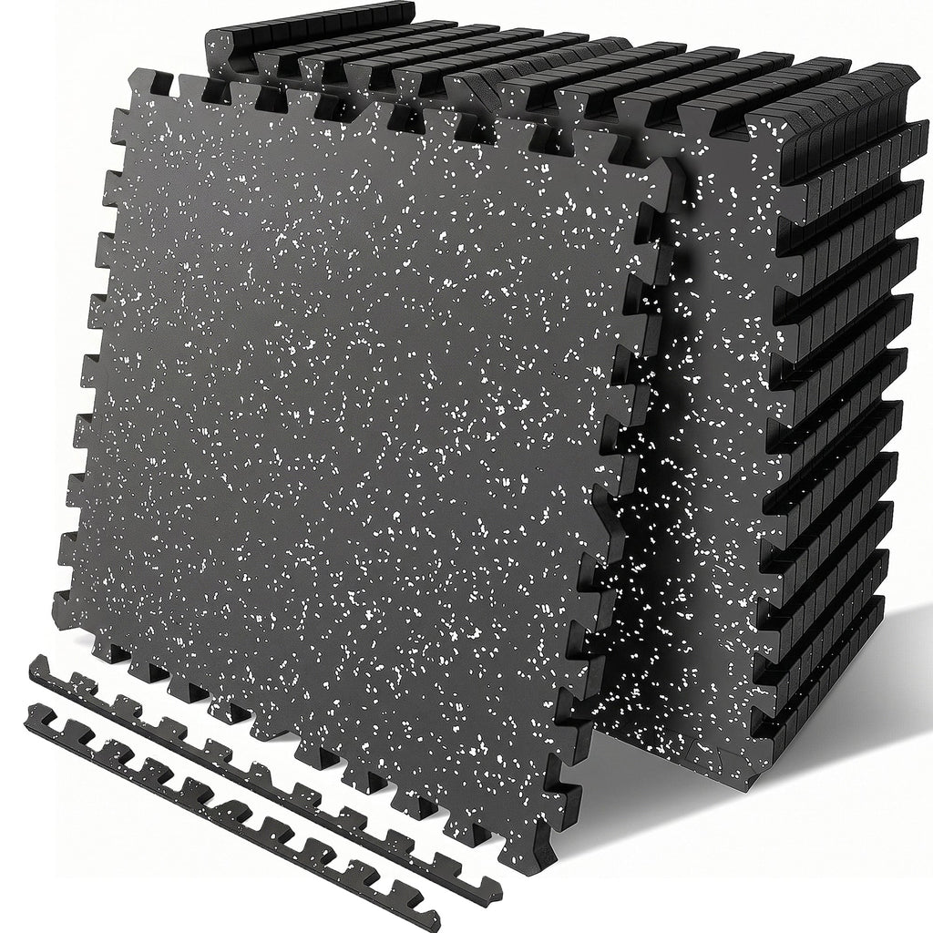 0.79 Inch Thick Gym Floor Mats with Interlocking Design - EVA Foam