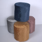 Cylinder Pouf Ottoman with Polystyrene Bead Filling - Dark Gray or Dark Brown