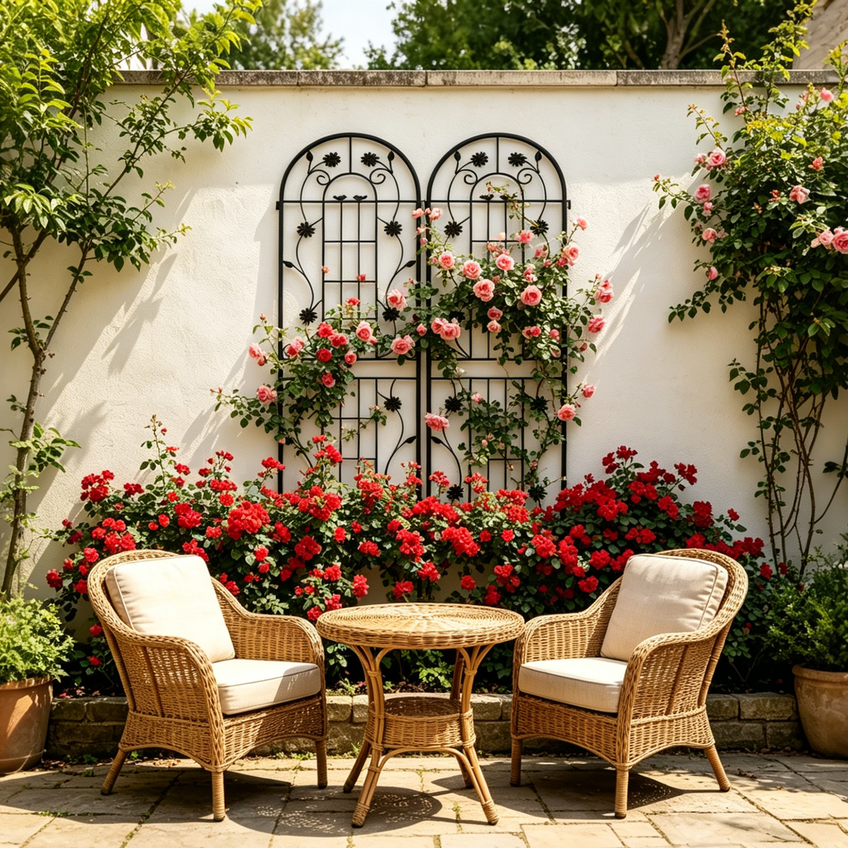 Metal Garden Trellis 2 Pack with Rustproof Finish – Black or Brown
