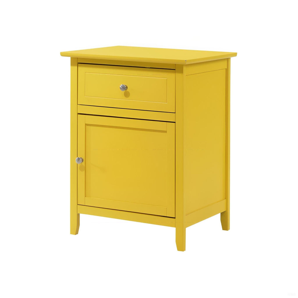 1 Drawer / 1 Door Nightstand with Durable Wood Construction - Multiple Colors