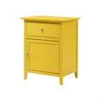 1 Drawer / 1 Door Nightstand with Durable Wood Construction - Multiple Colors