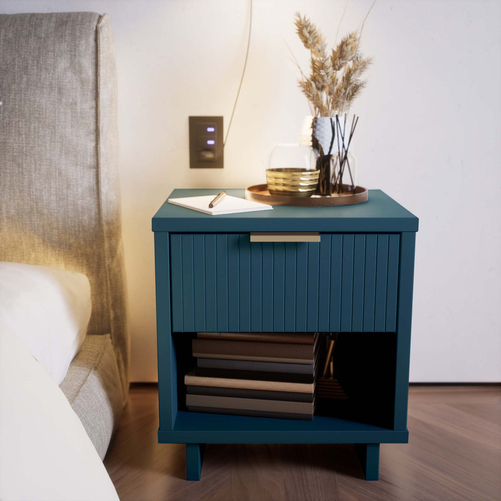Granville Nightstand with 1 Drawer - Solid Wood Modern Accent Nightstand - Multiple Colors