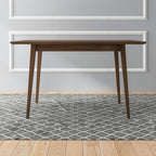 Rectangular Modern Dining Table with Solid Wood Construction – Dark Brown or White