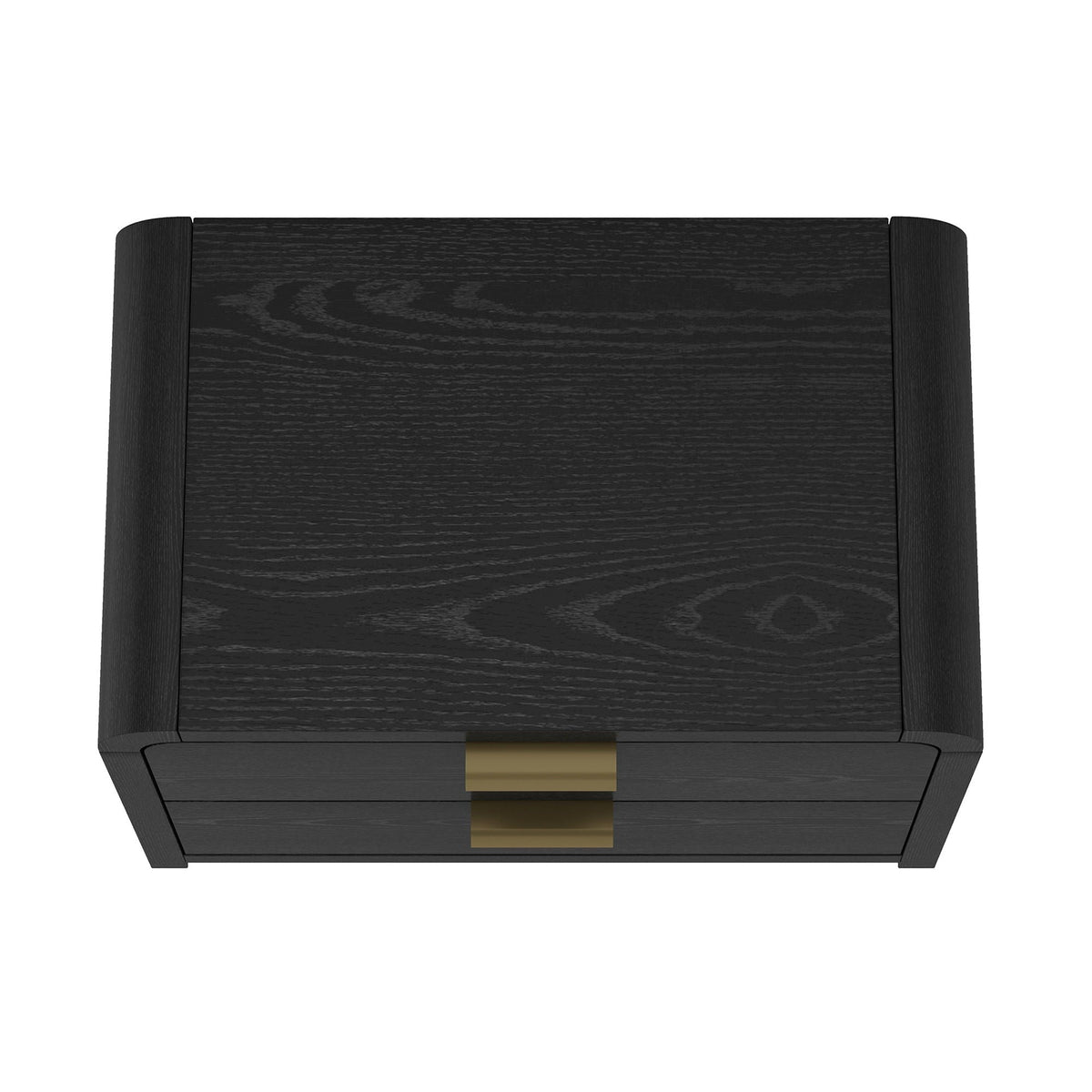 Modern Minimalist Solid Wood Nightstand with Two Drawers - Light Brown or Black
