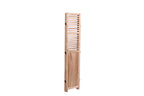 Light Brown Panel Folding Room Divider with Metal Hinges - Solid Wood