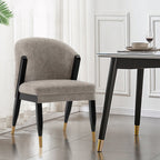 Ola Dining Chair with Solid Elm Wood Frame and High-Density Foam - Beige, Gray, or Dark Gray