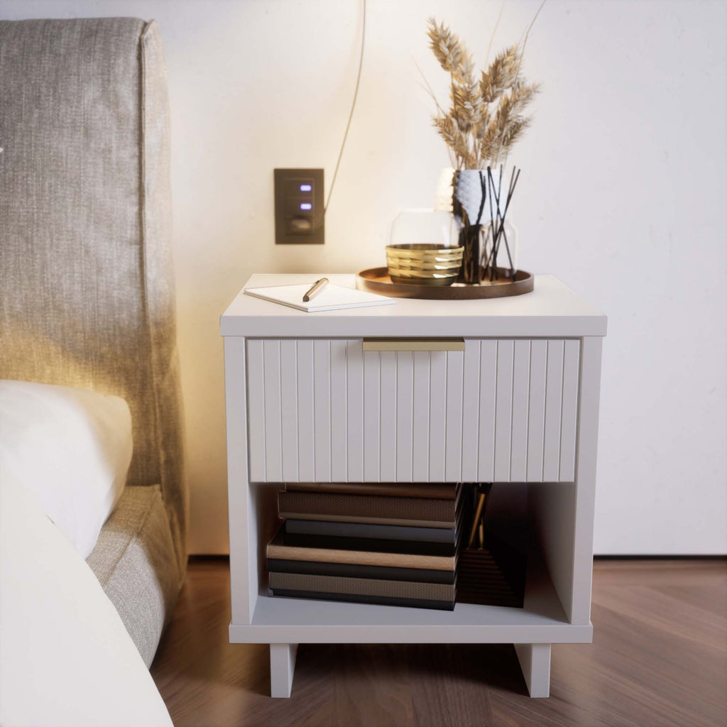Granville Nightstand with 1 Drawer - Solid Wood Modern Accent Nightstand - Multiple Colors
