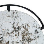 Round Industrial Wall Mirror with Metal Frame - Black
