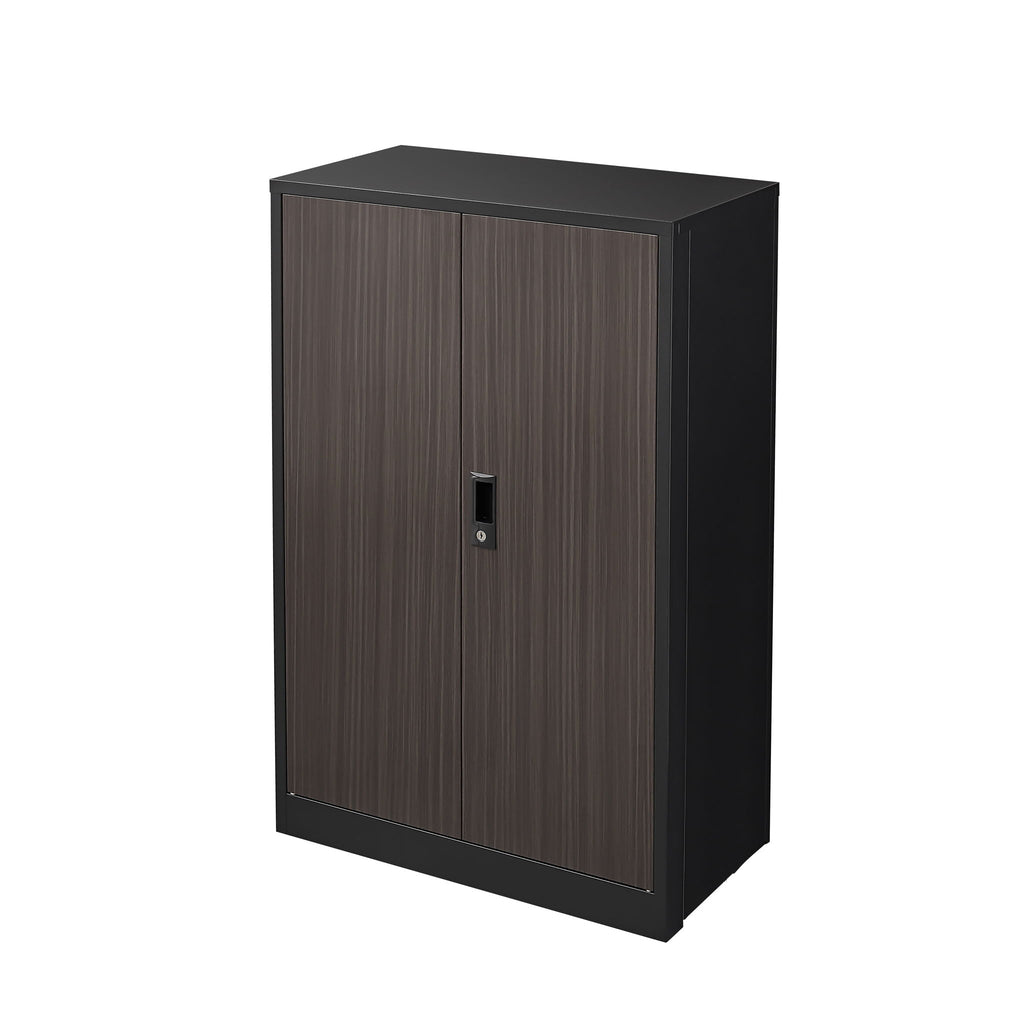 Metal Storage Cabinet With Locking Doors And Adjustable Shelf