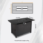 Outdoor Fire Pit Table with Heat Resistant Glass Top - Black