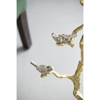 Contemporary Shiny Side Table with Tree Branch Design - Gold