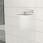Ultra Thin Square Rainfall Shower Head with 12" Coverage - Gray or Pearl Silver