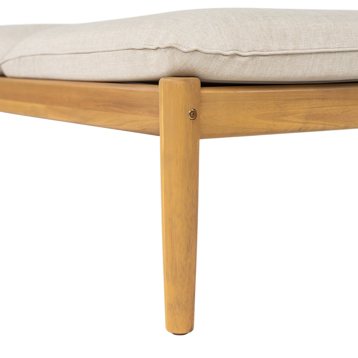 Riviera Outdoor Chaise Lounge with Wheels, Acacia Wood Frame - Natural (Set of 2)