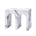 Fritzy Engineered Stone Console Table with Waterproof Faux Marble Surface - Gray or White