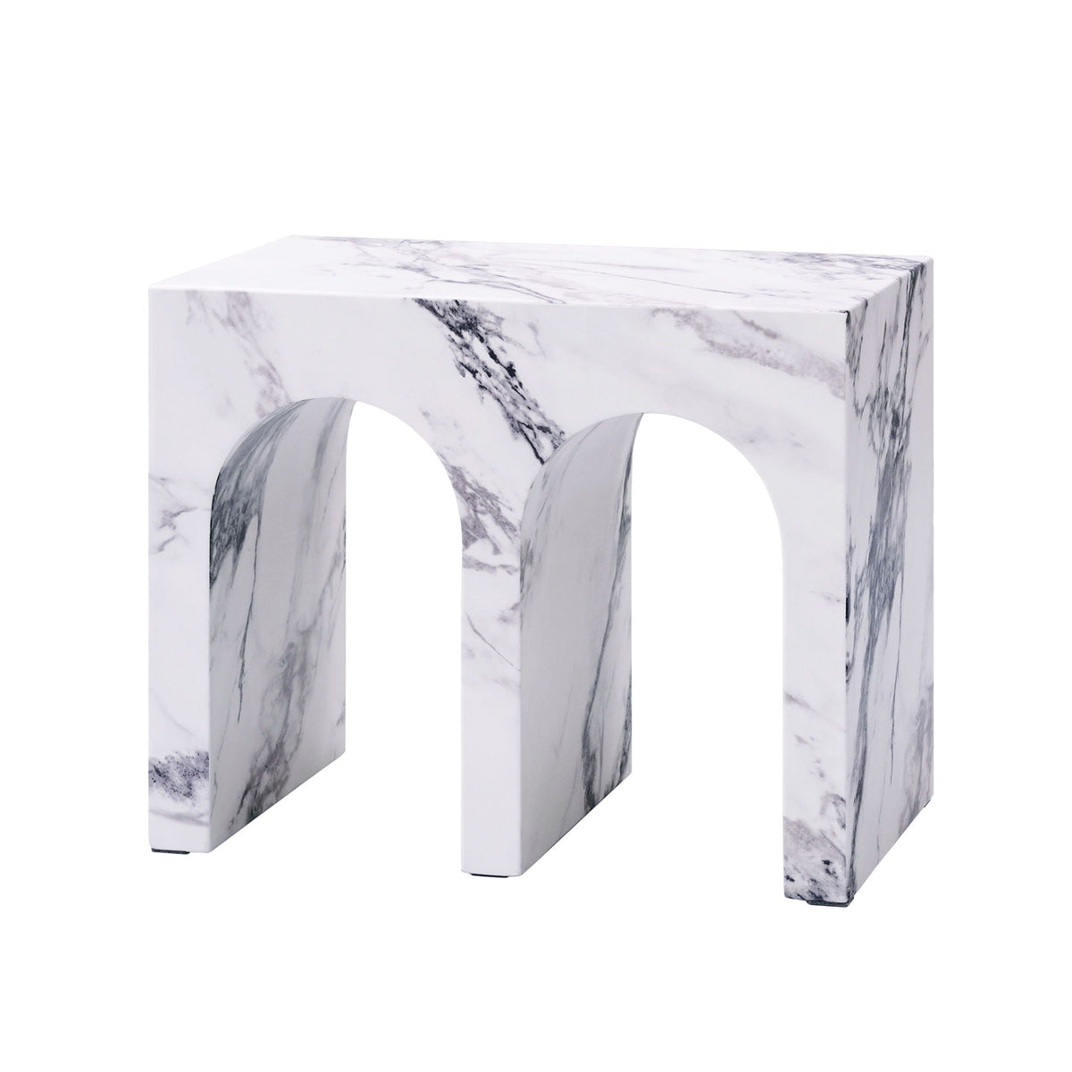 Fritzy Engineered Stone Console Table with Waterproof Faux Marble Surface - Gray or White