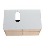 32-Inch Wall-Mounted Bathroom Vanity with Soft Close Doors - White Oak