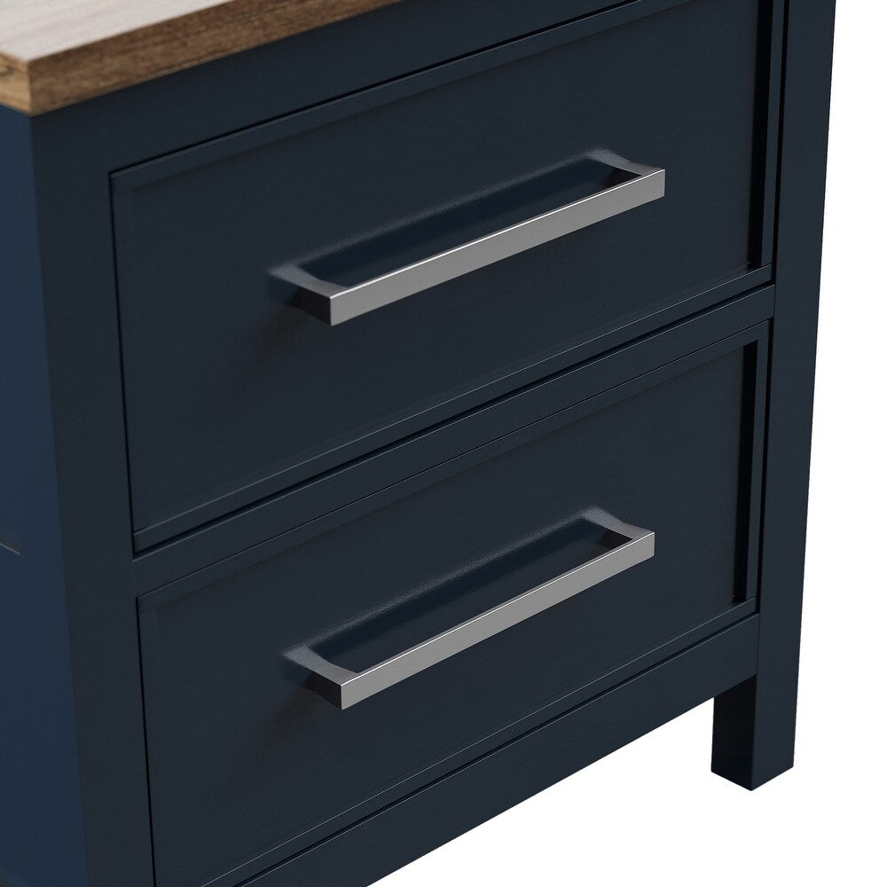 Modern Farmhouse Style Nightstand with Dovetail Drawers - Two-Tone