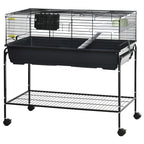 Small Animal Cage with Removable Stand and Wheels - Black