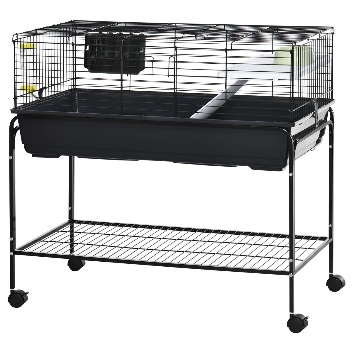 Small Animal Cage with Removable Stand and Wheels - Black