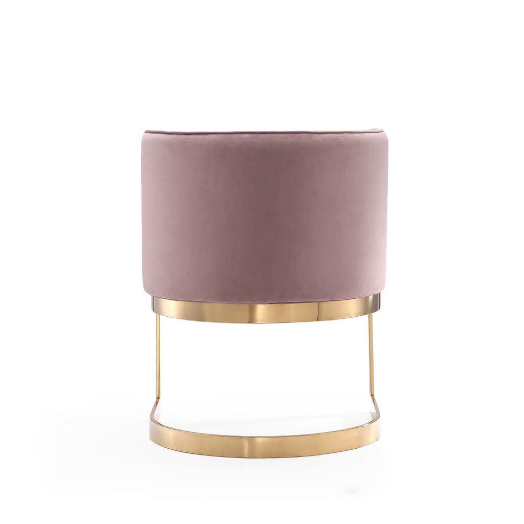 Aura Dining Chair with Brass Frame - Pink, Blue, or Beige