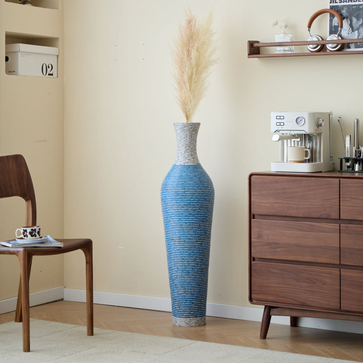 Classic And Neat Floor Vase with High Independent Stand - Multiple Colors