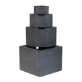 Cement 4 Tier Block Water Fountain with Modern Design - Gray
