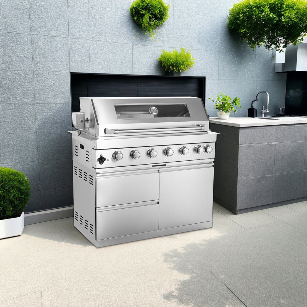 Six Burners Grill with Rotisserie Kit - Stainless Steel