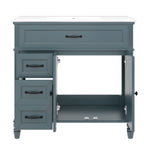 Bathroom Vanity With Sink and Drawers - Freestanding Solid Wood Cabinet