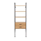Industrial Bookcase with Steel Frame - Black/Brown